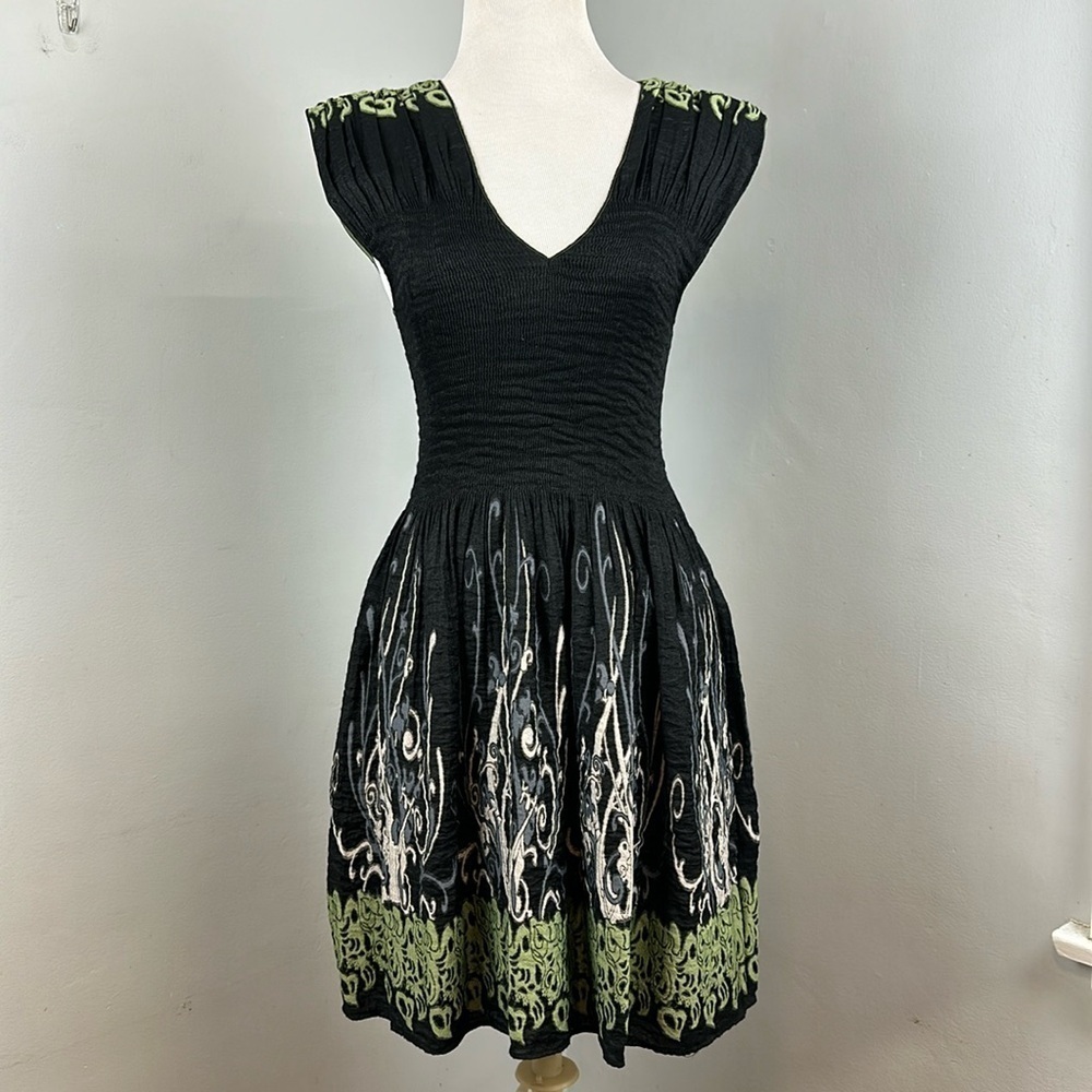 NWOT Max Edition Ruched Bodice Fit & Flare Embroidered Fairy Grunge Dress Sz XLP